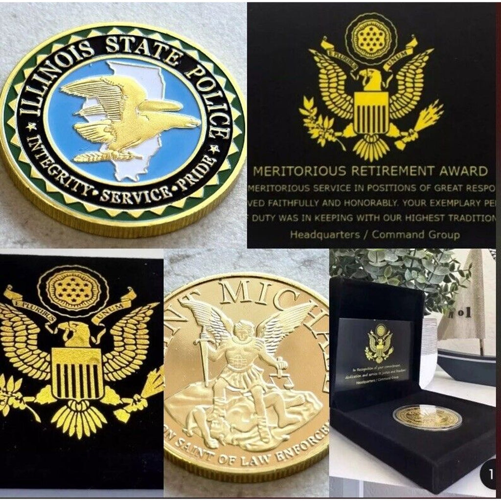 ILLINOIS STATE POLICE Challenge Coin Retirement Award