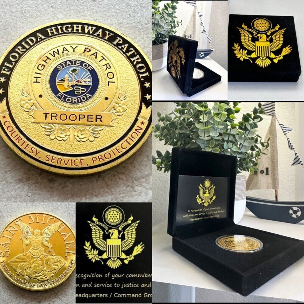 FLORIDA HIGHWAY PATROL Challenge Coin Come With Special Velvet Case