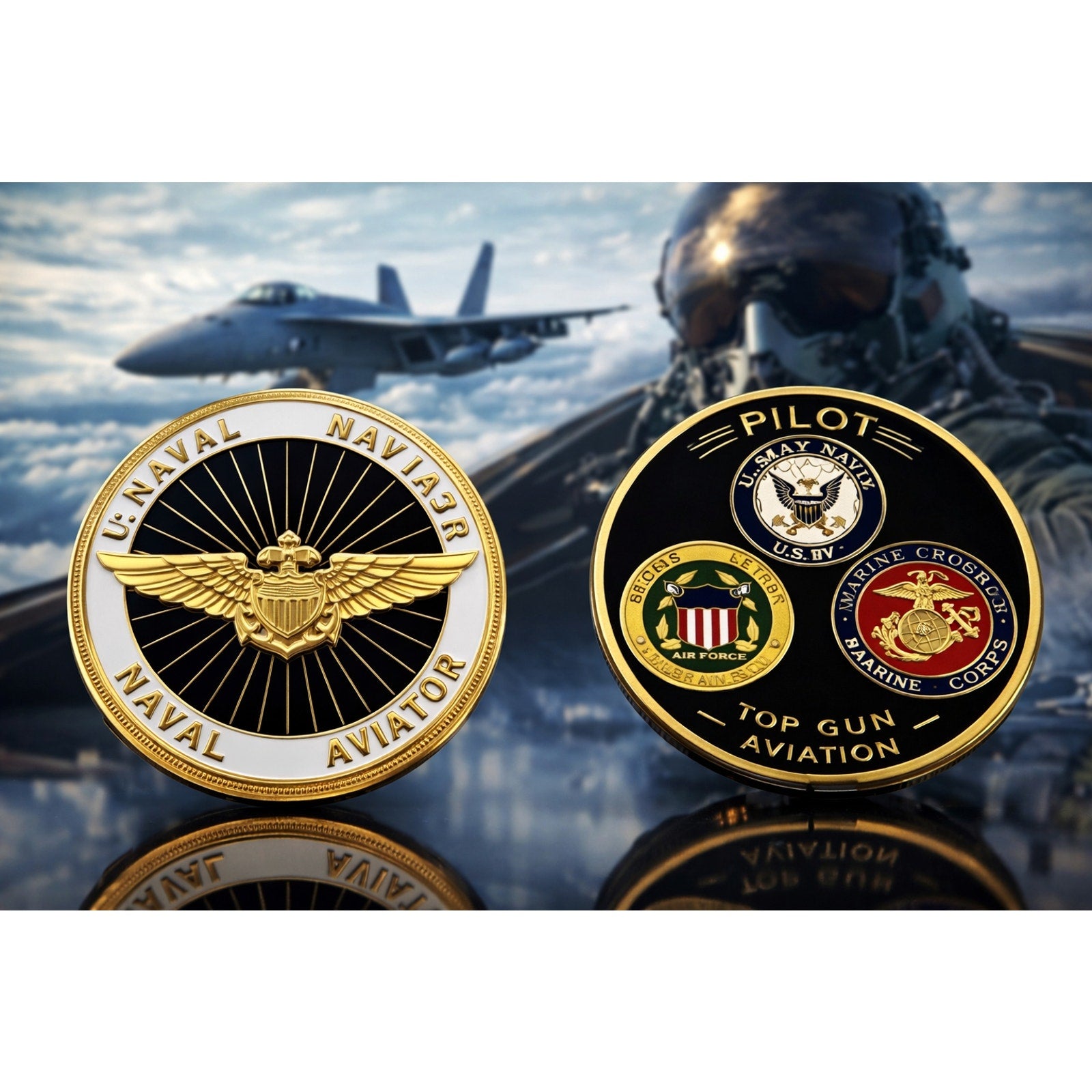 NAVAL AVIATOR WINGS PILOT TOP GUN AVIATION Challenge Coin ·FAST SHIPPING· ·NEW·