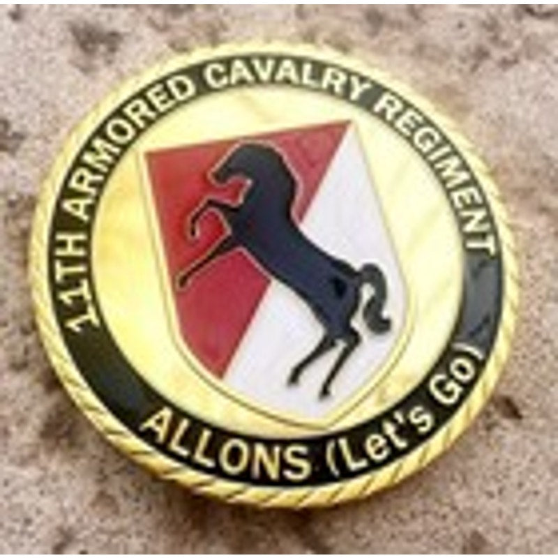 US ARMY 11th ARMORED CAVALRY BLACK HORSE REGIMENT Challenge Coin w/ velvel case