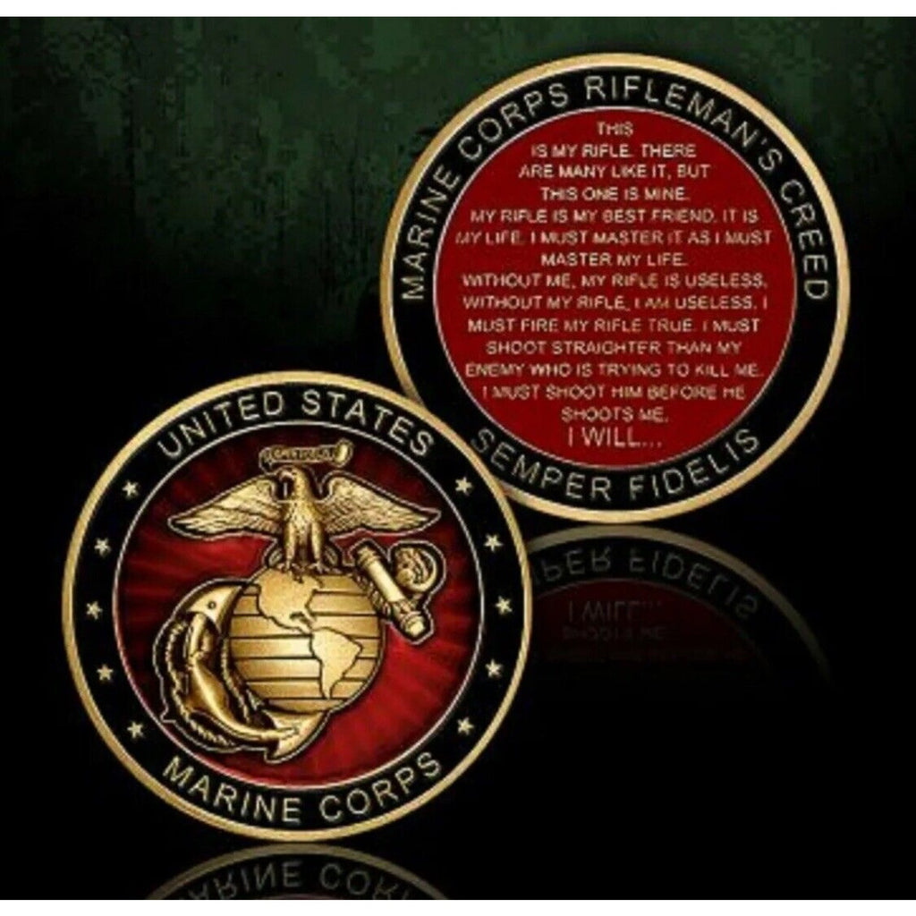 MARINE CORPS RIFLEMAN'S CREED CHALLENGE COIN