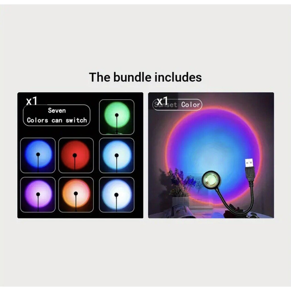 Sunset Projection Lamp Night Light LED Rainbow Sun Lamp Romantic Projector Lamp
