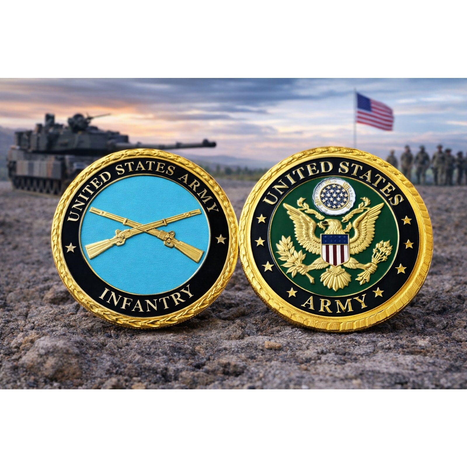 U.S. Army Infantry Challenge Coin ·FAST SHIPPING· ·NEW· with case