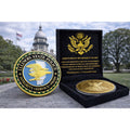 ILLINOIS STATE POLICE Officer Badge Challenge Coin w/ Retirement Award