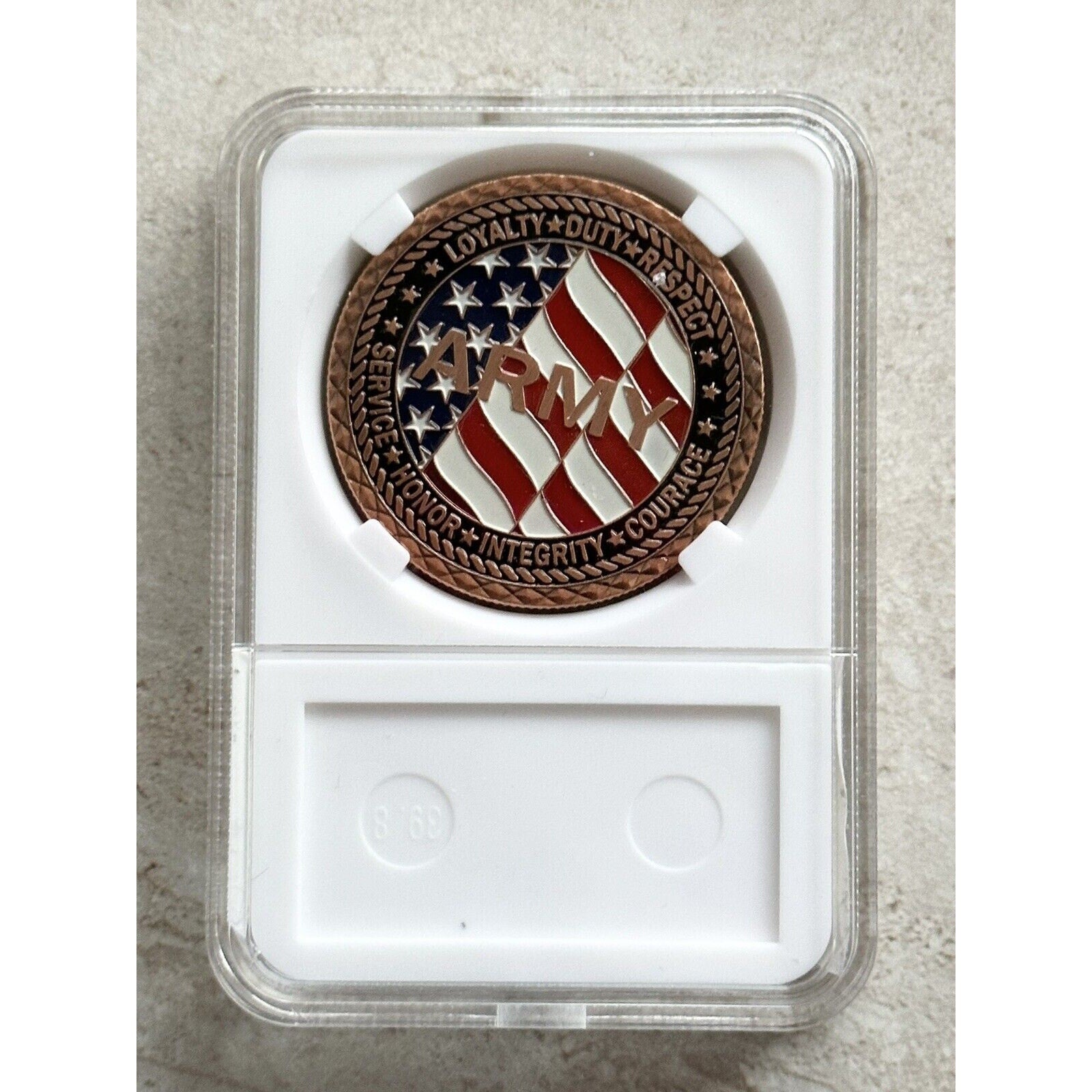 LOT OF 2 X PROUD TO BE ARMY VETERAN - Challenge Coin w/ Presentationt Box