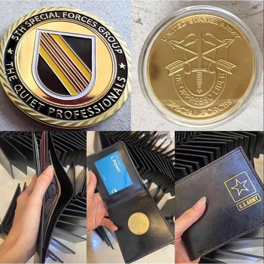 U S ARMY 5th SPECIAL FORCES GROUP (Airborne) With Credential coin holder wallet
