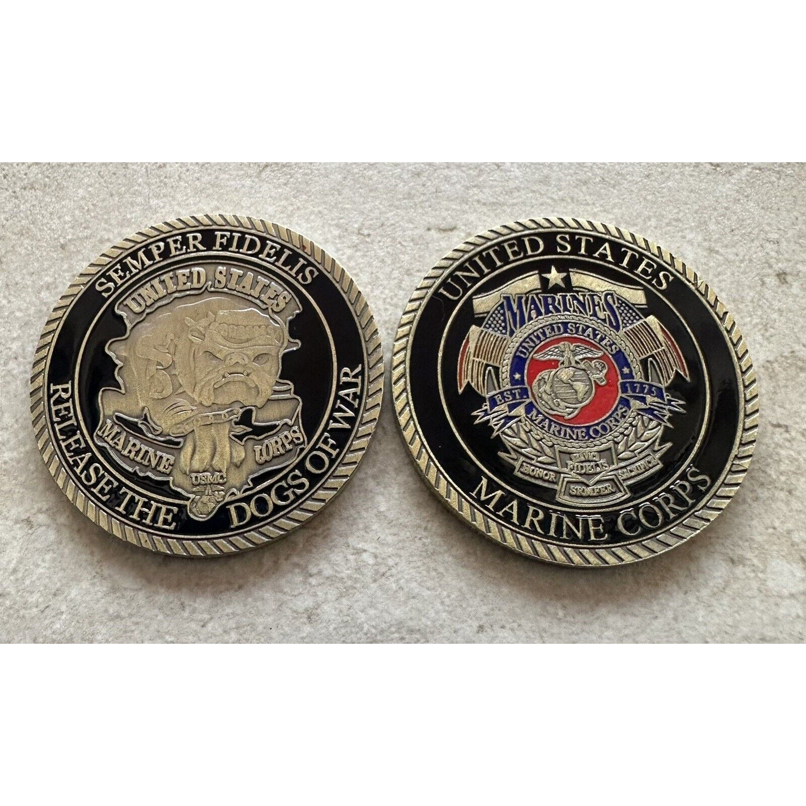 Marine Corps Mad Dog Copper Challenge Coin USMC Semper Fidelis,