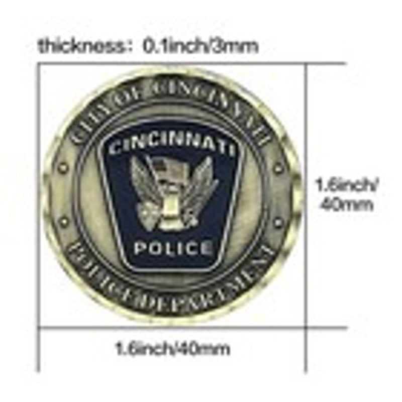 City Of Cincinnati Police Dept Challenge Coin Keychain. Great Gift!