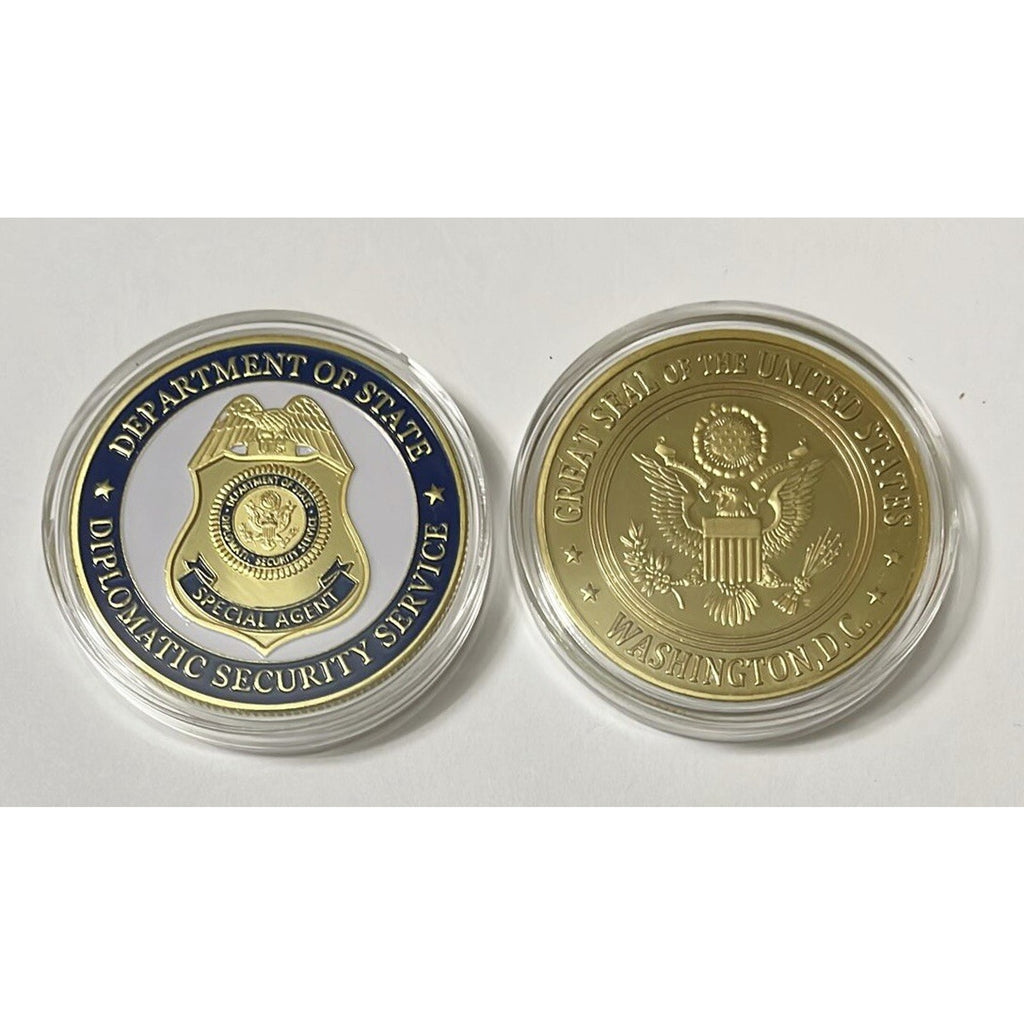 Department of State Diplomatic Security Service Coin With Retirement Award
