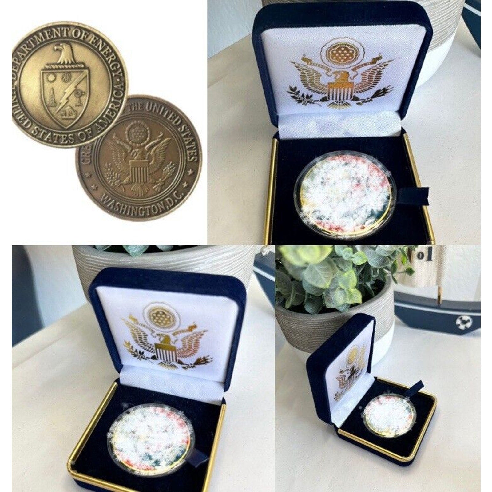 DOE US Department of ENERGY US Government Challenge Coin - With President Box