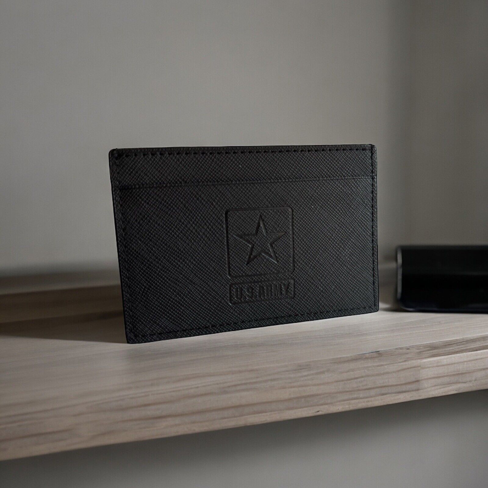 US Army Logo Leather Wallet (Black)