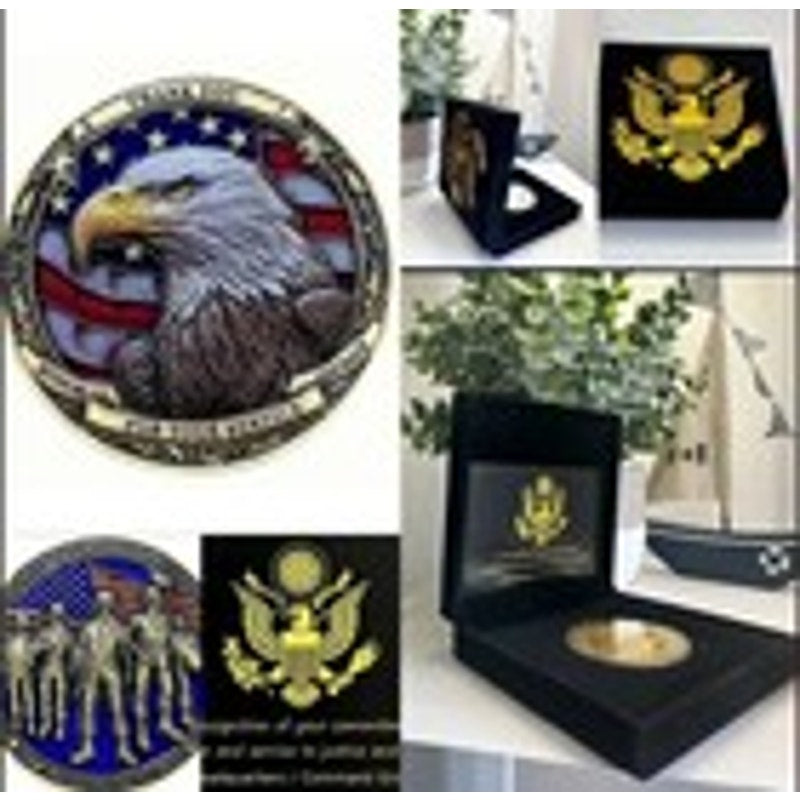 Veterans Challenge Coin - Honoring All Who Served | Veterans Coin With Case.