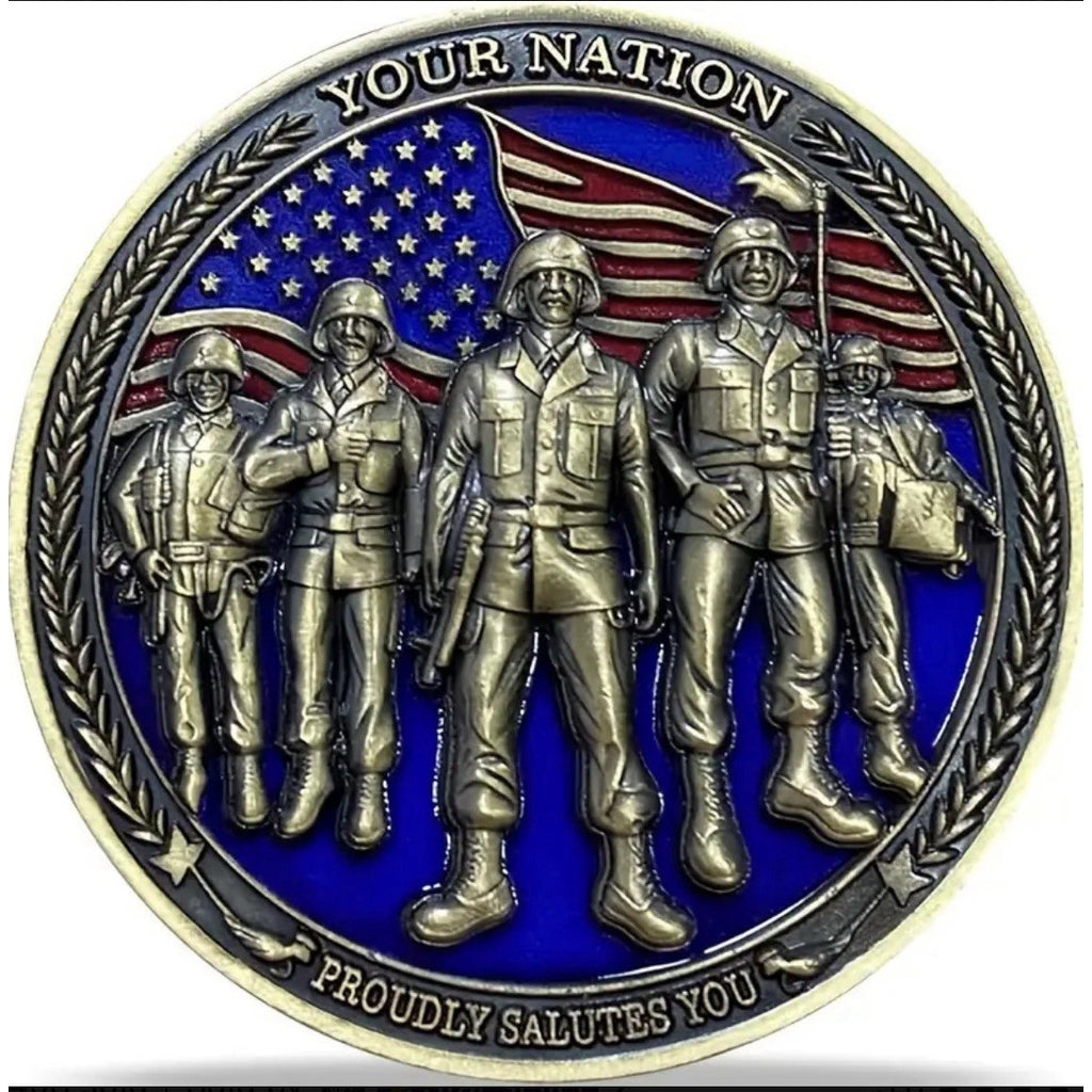 Veteran Challenge Coin Thank You For Your Service Military Veteran Gifts W/ Case