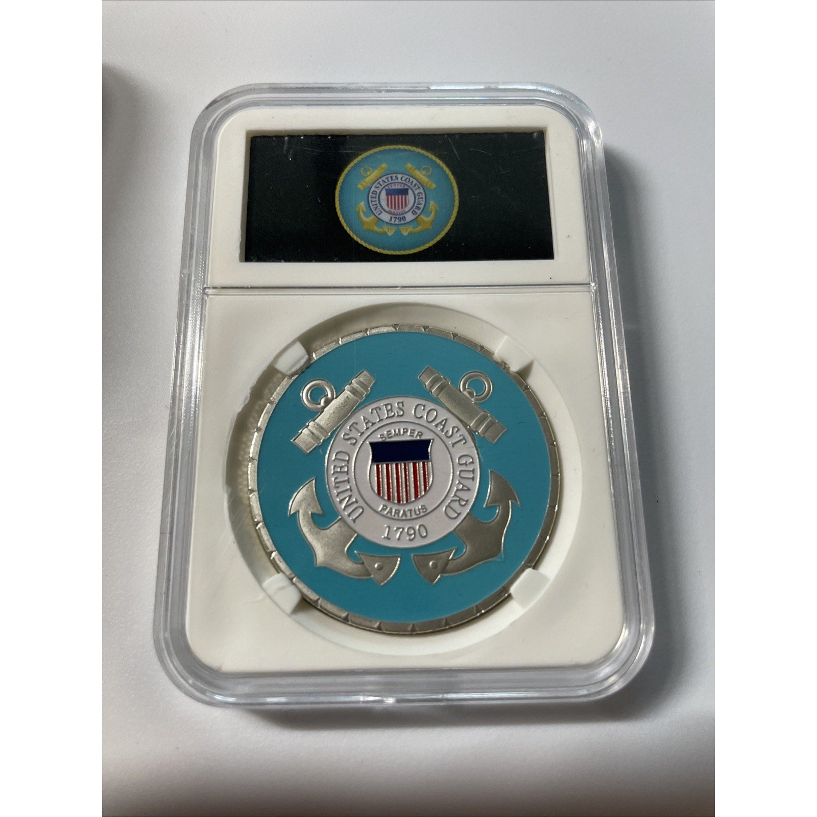 * US Coast Guard Challenge Coin Death Smiles at Eberyone-The CG Smiles Back Coin
