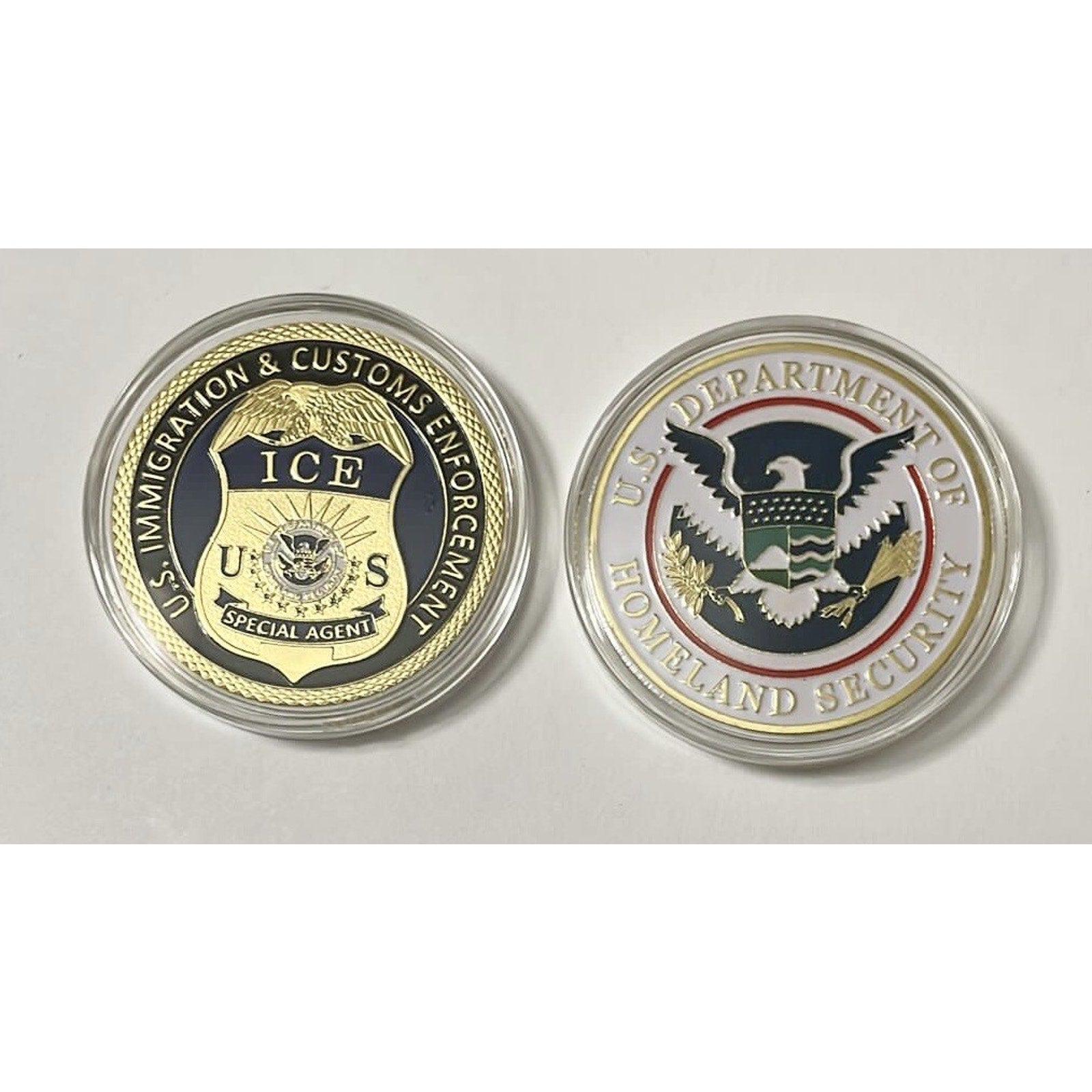 US Immigrations Customs Enforcement Coin ICE Special Agent W/ Retirement Award
