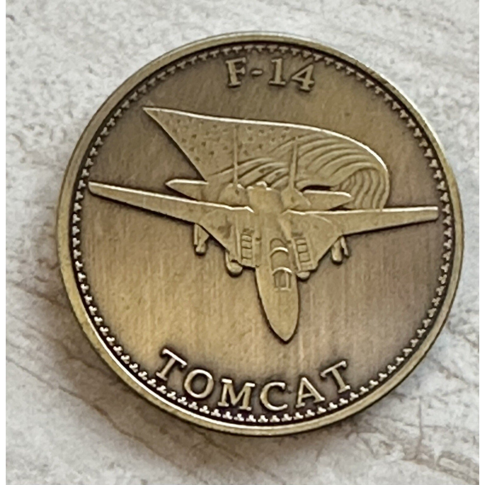 U S NAVY F-14 TOMCAT Challenge Coin USN w/ Retirement Award