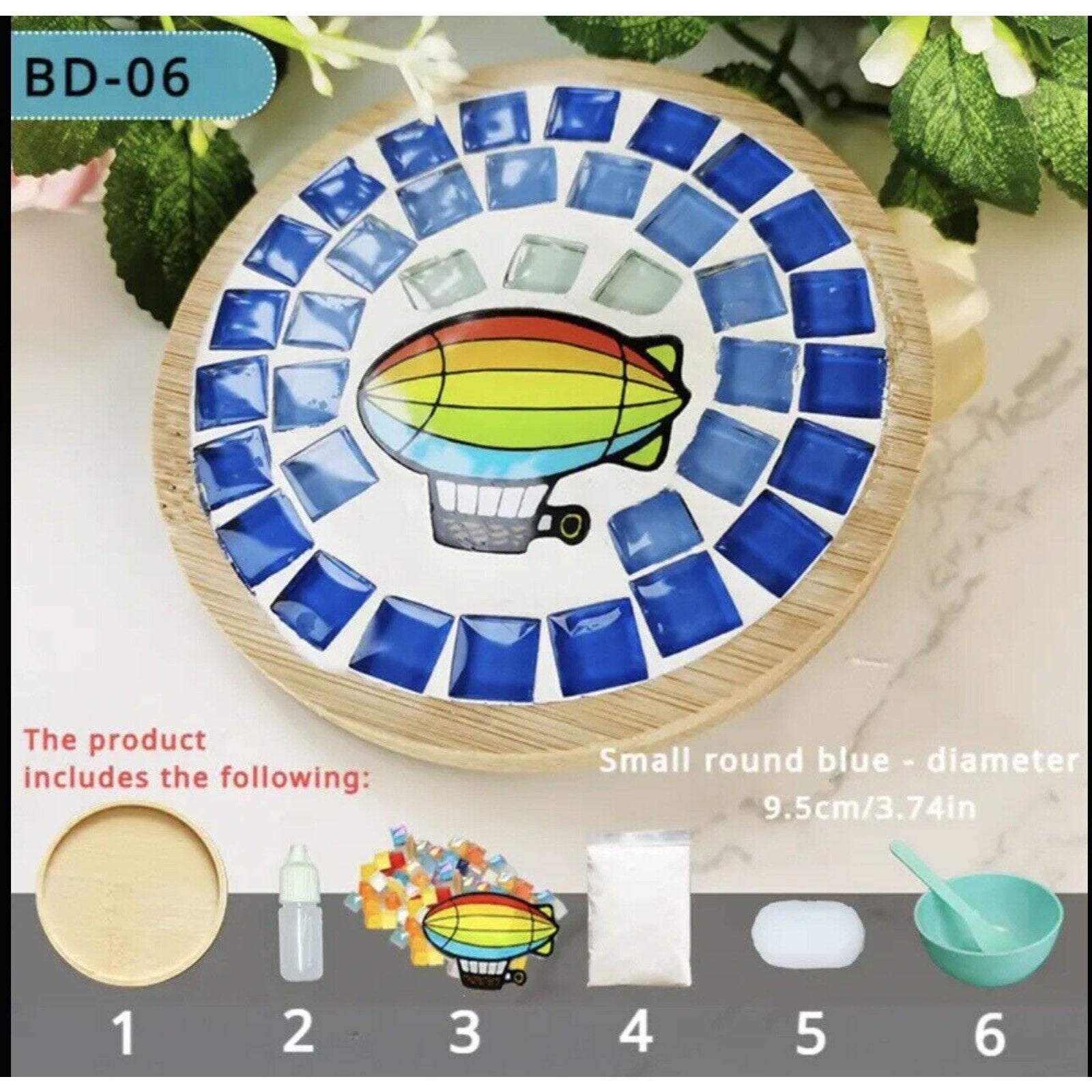 Mosaic Coaster Handmade Material Kit Bamboo Tableware Mat Craft Decor Toy DIY