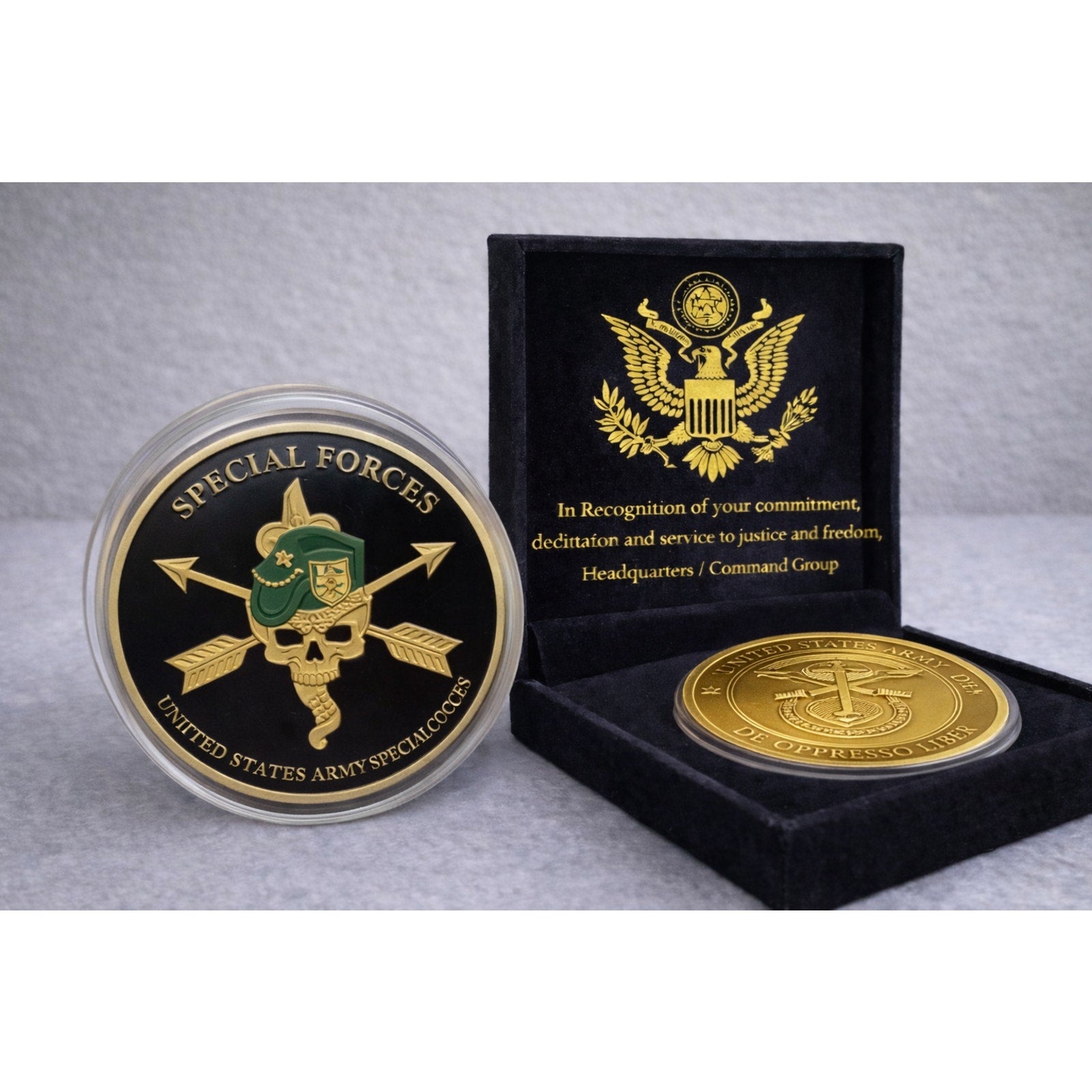 U.S Army Special Forces SF Motivated Dedicated Lethal Coin Archivement Arward