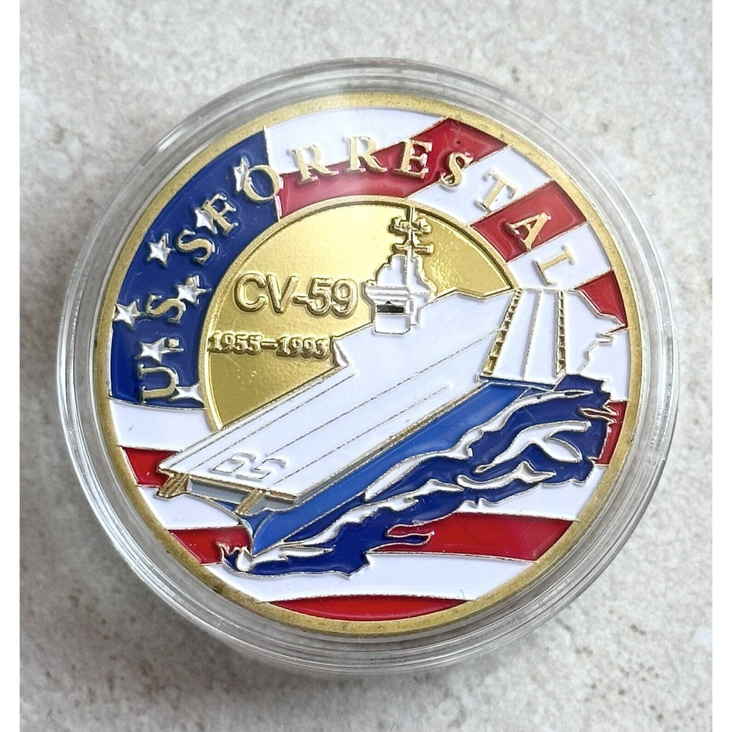 US NAVY USS FORRESTAL CV-59 Challenge Coin USN