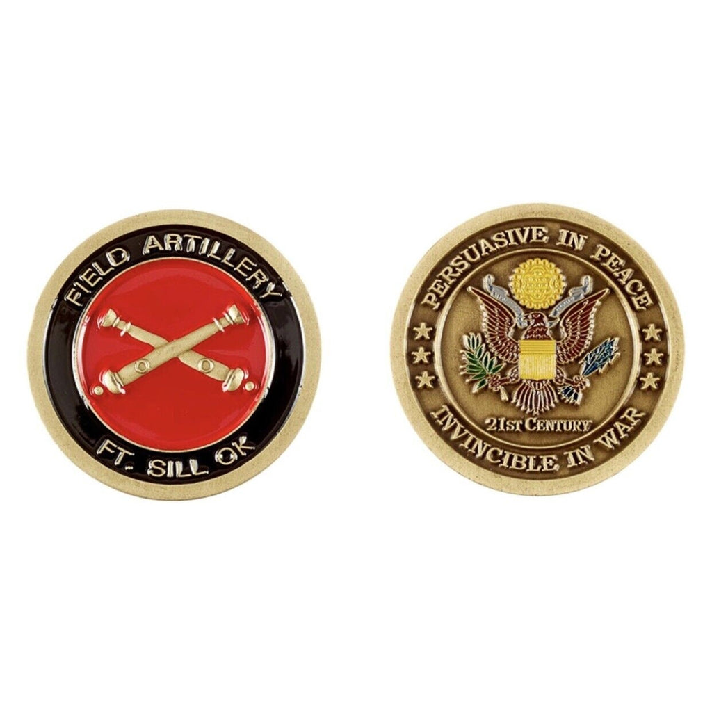 ARMY FORT SILL FIELD ARTILLERY INVINCIBLE IN WAR CHALLENGE COIN USA army
