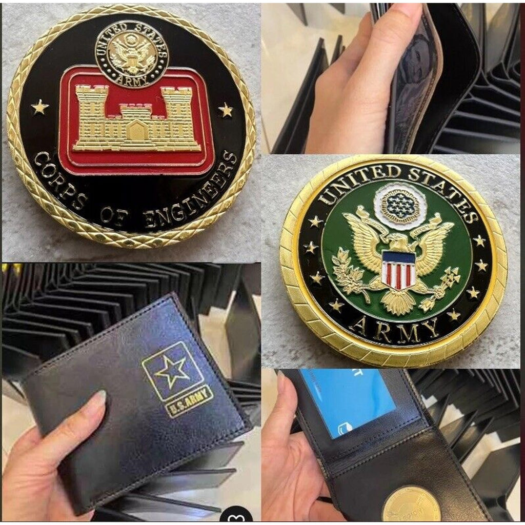 U S ARMY CORPS OF ENGINEERS With Credential coin holder wallet