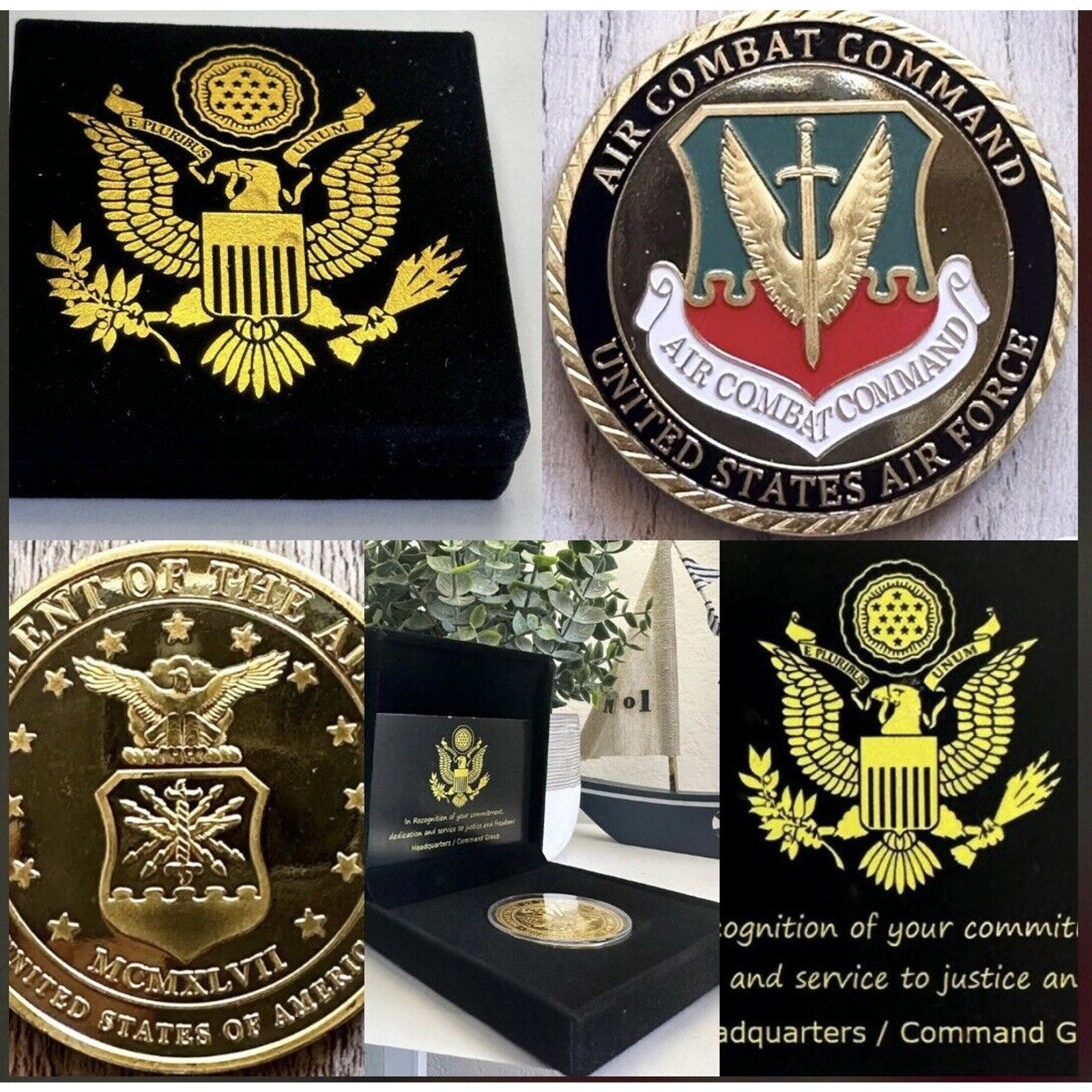 U S AIR FORCE AIR COMBAT COMMAND Challenge Coin USA F