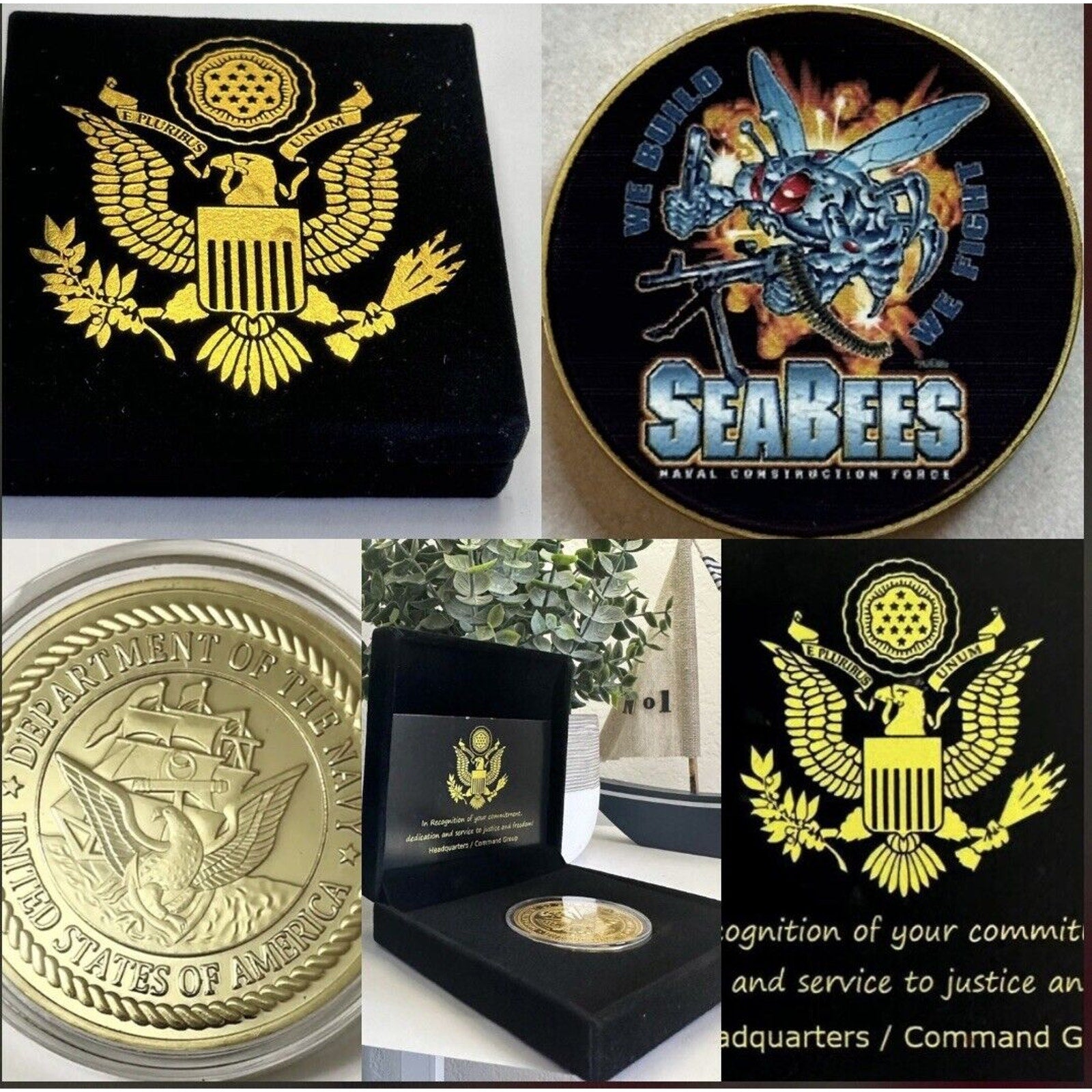 US Navy Seabees Challenge Coin "Constuimus Batuimimus" We Build-We Fight USA