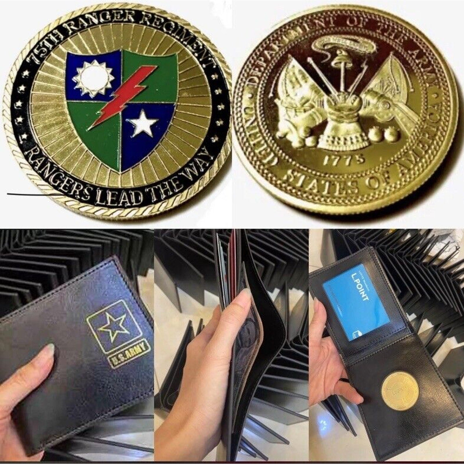 US Army Rangers Special Operation With Credential coin holder wallet