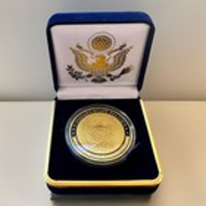 Department of Energy (DOE) Challenge Coin With Blue Velvet Case. Fast Shipping!