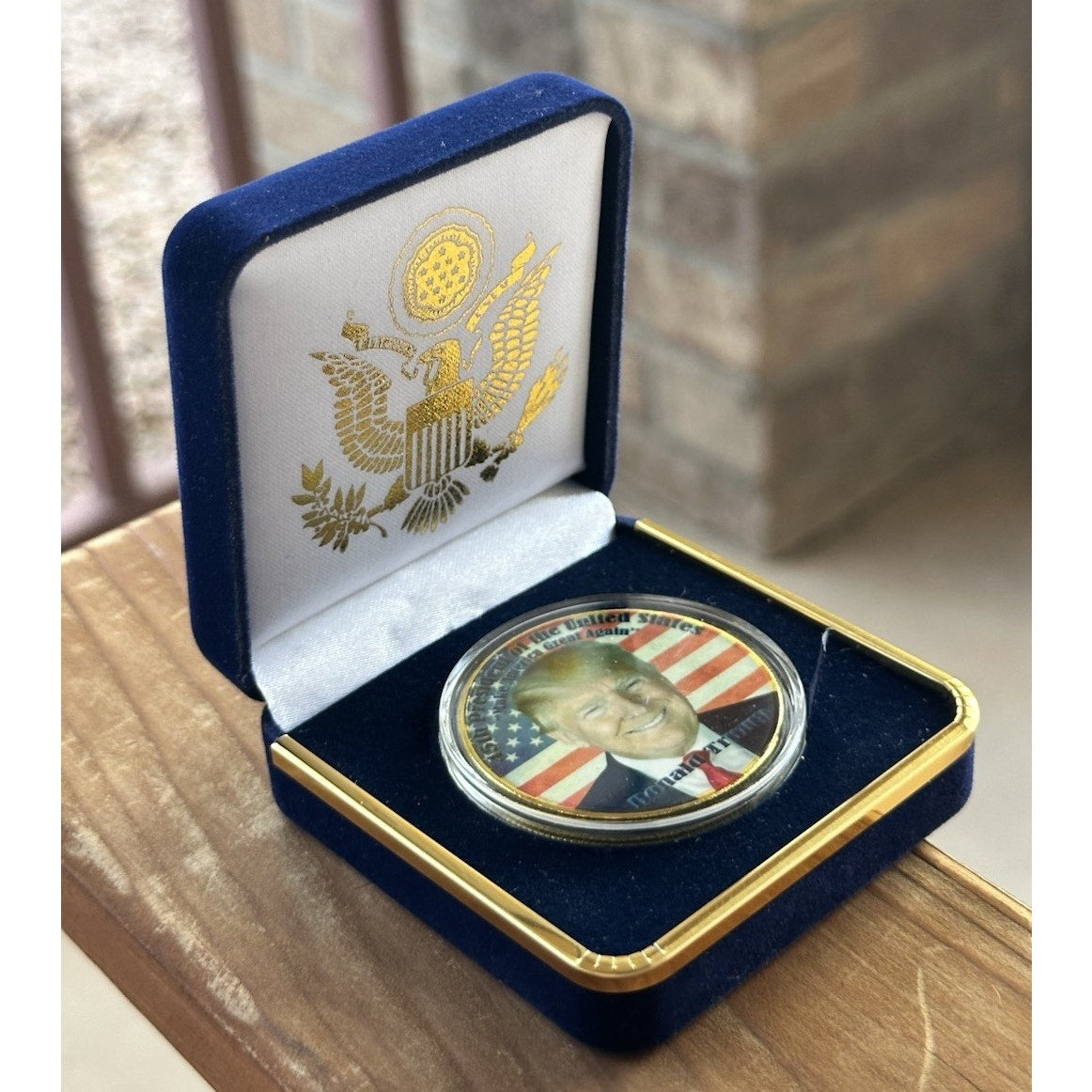 45th President DONALD J. TRUMP Challenge Coin With Blue Case. Fast Shipping