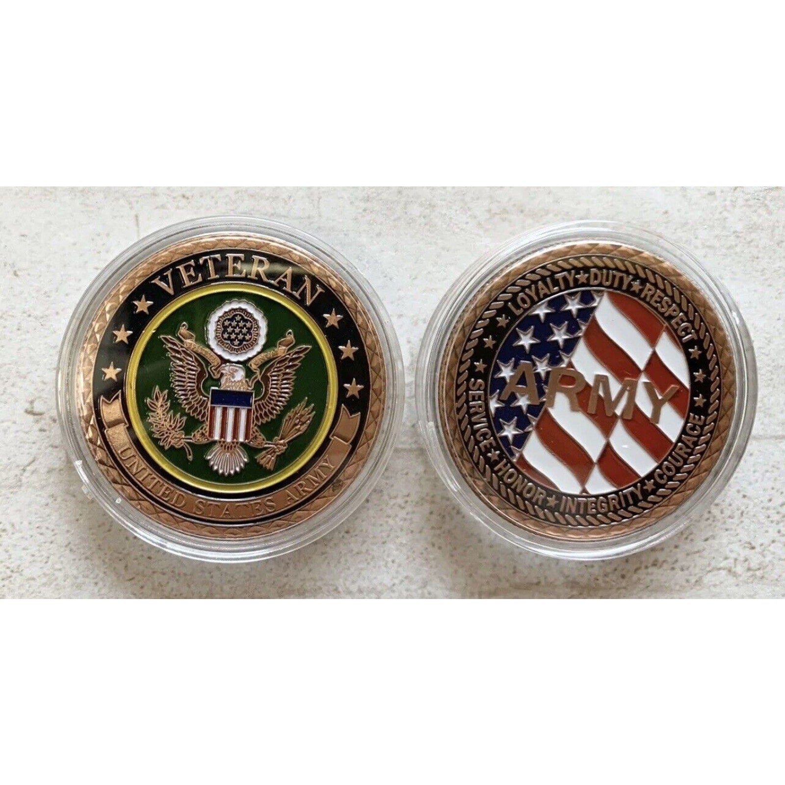 PROUD TO BE ARMY VETERAN Challenge Coin with Presentationt Box