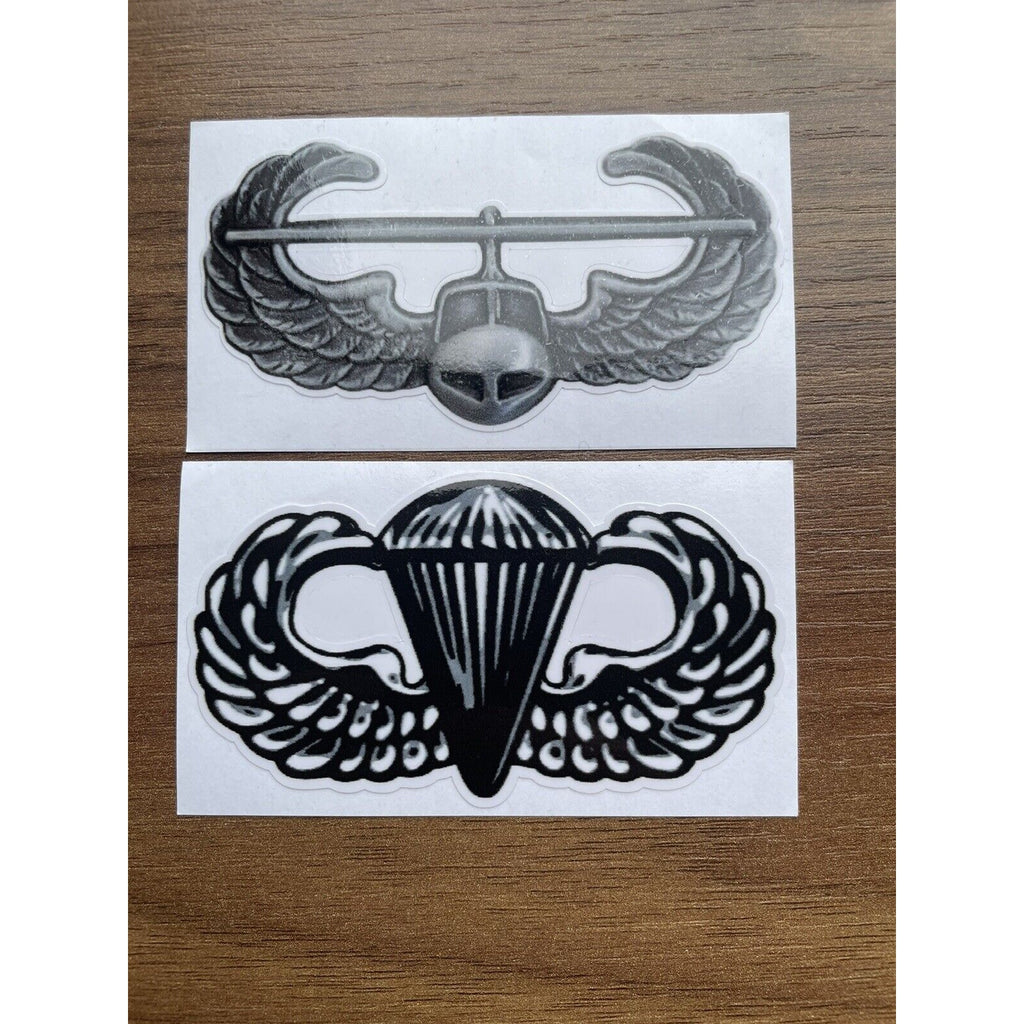 82nd AIRBORNE JUMP and 101th Air ASSAULT WINGS Stack Window Sticker Decal