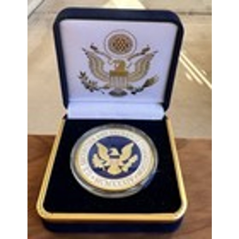 Department of Energy (DOE) Challenge Coin With Blue Velvet Case. Fast Shipping!