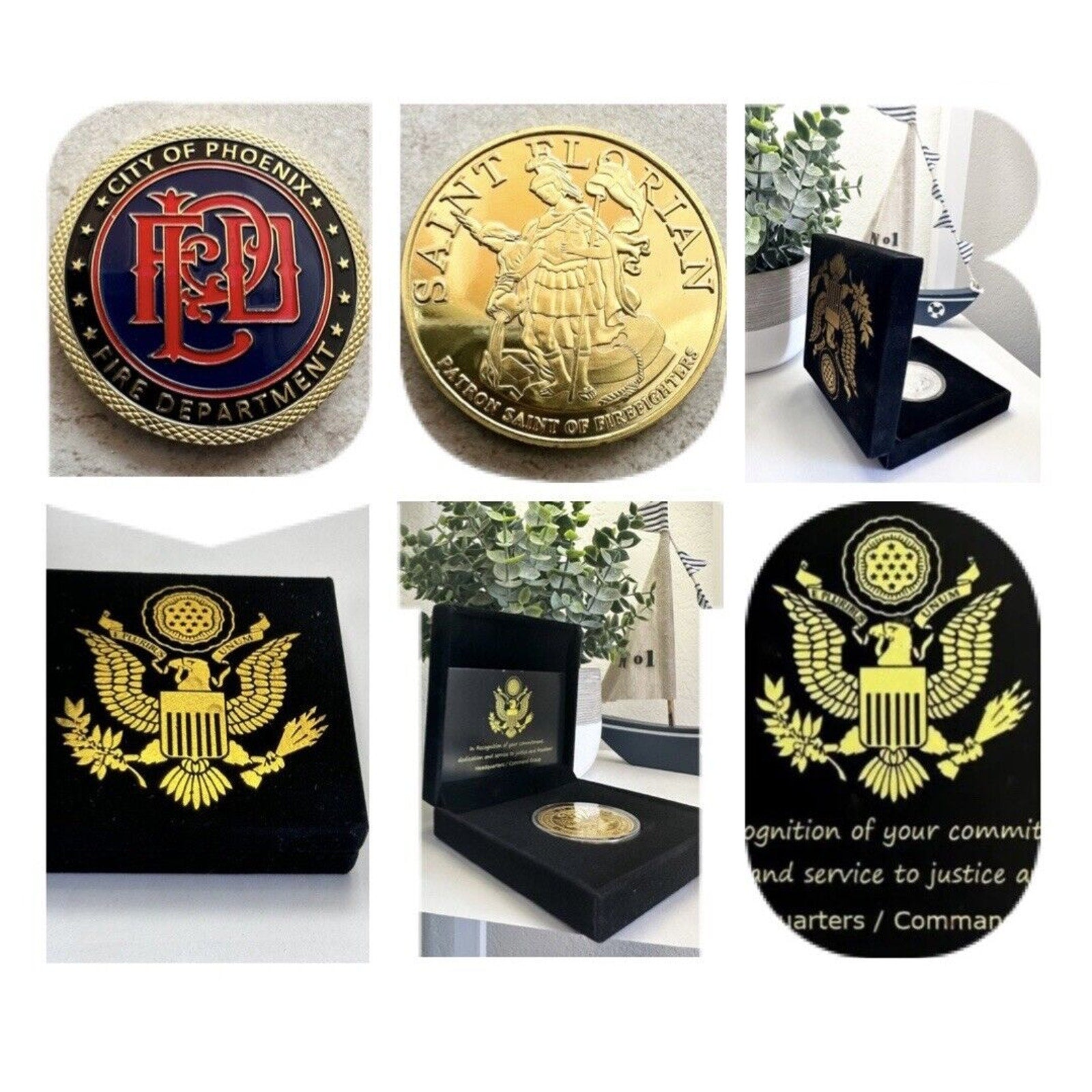 PHOENIX FIRE DEPT. Challenge Coin USA. Come With Special Velvet Case.