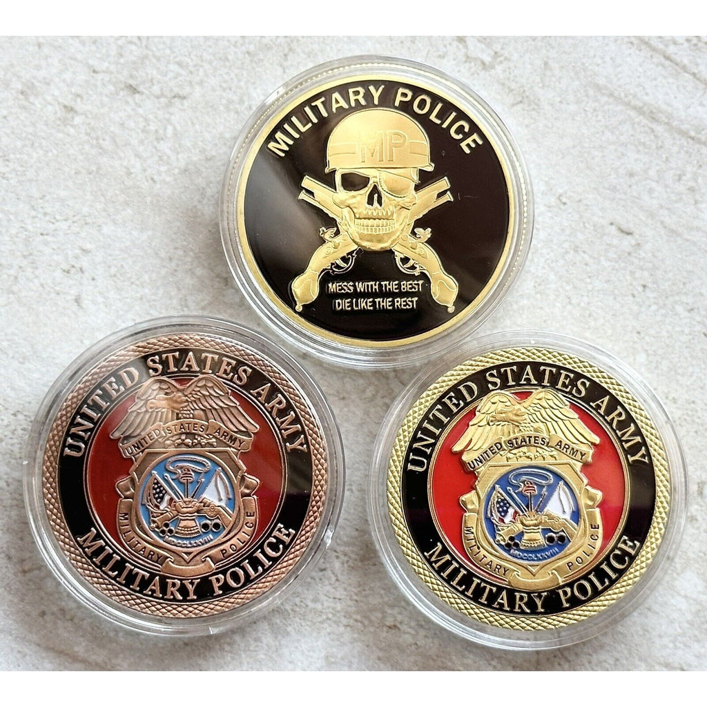 3 PCS US ARMY MILITARY POLICE Challenge Coin