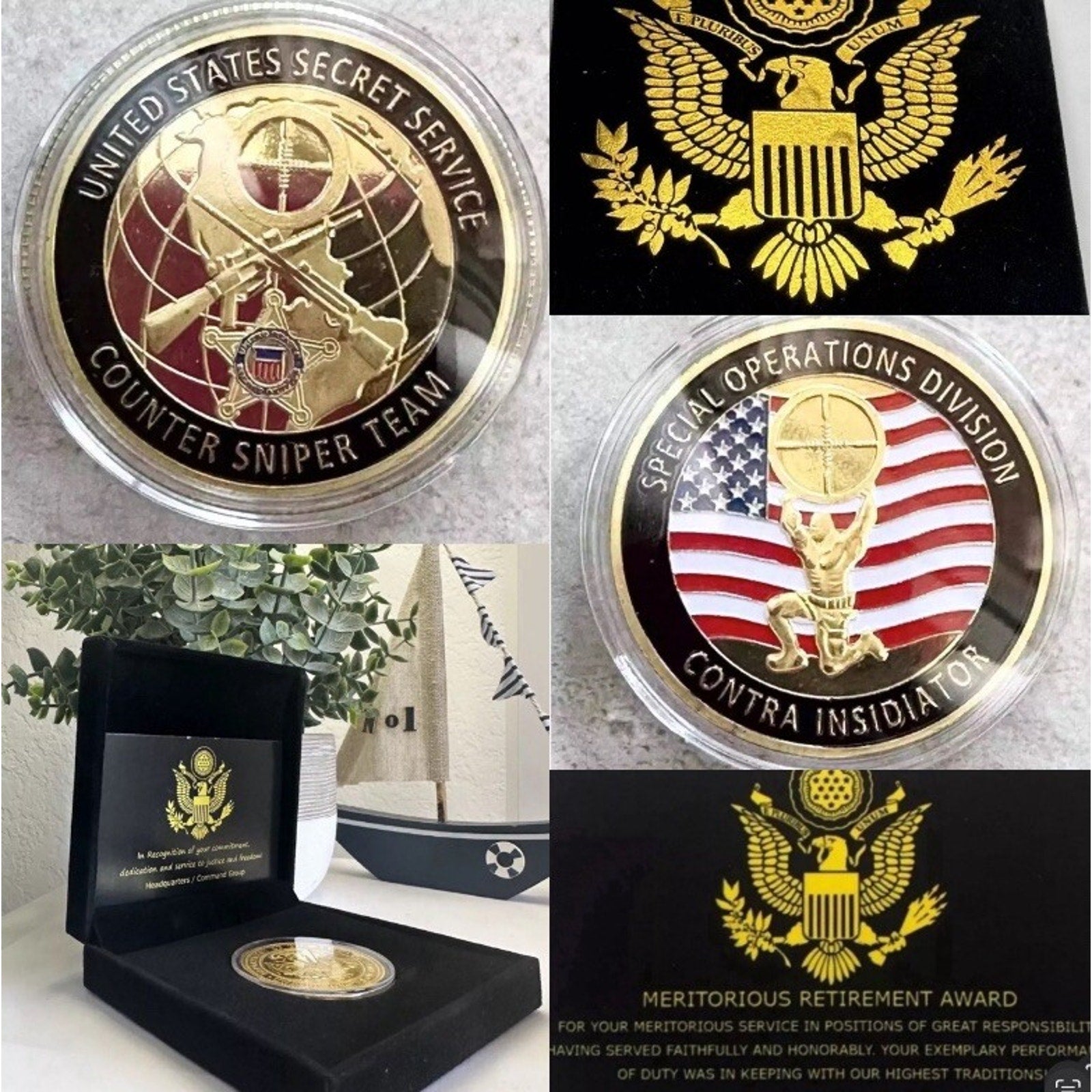 United States SECRET SERVICE-COUNTER SNIPER Team With Retirement Award