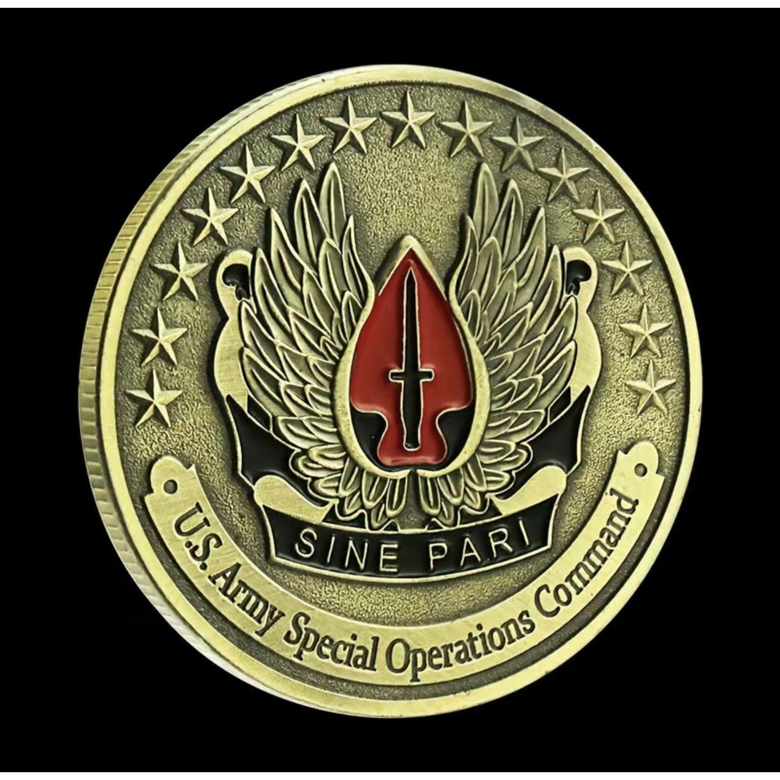 SINE PARI USASOC SPECIAL OPERATIONS COMMAND ARMY CHALLENGE w/ Achievement Award