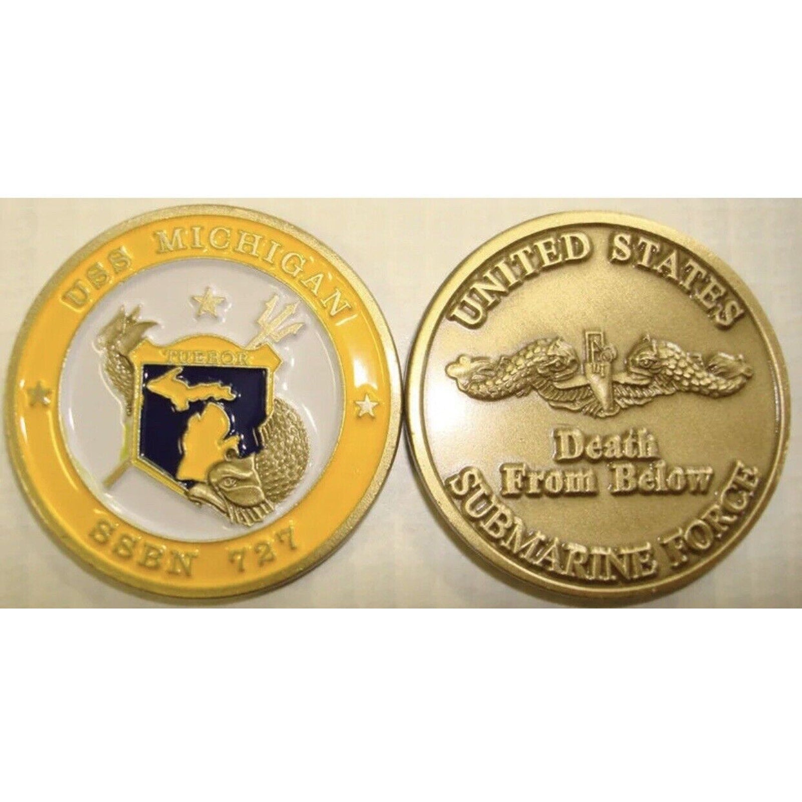 Rare USS Michigan SSBN 727 Submarine Challenge Coin USN