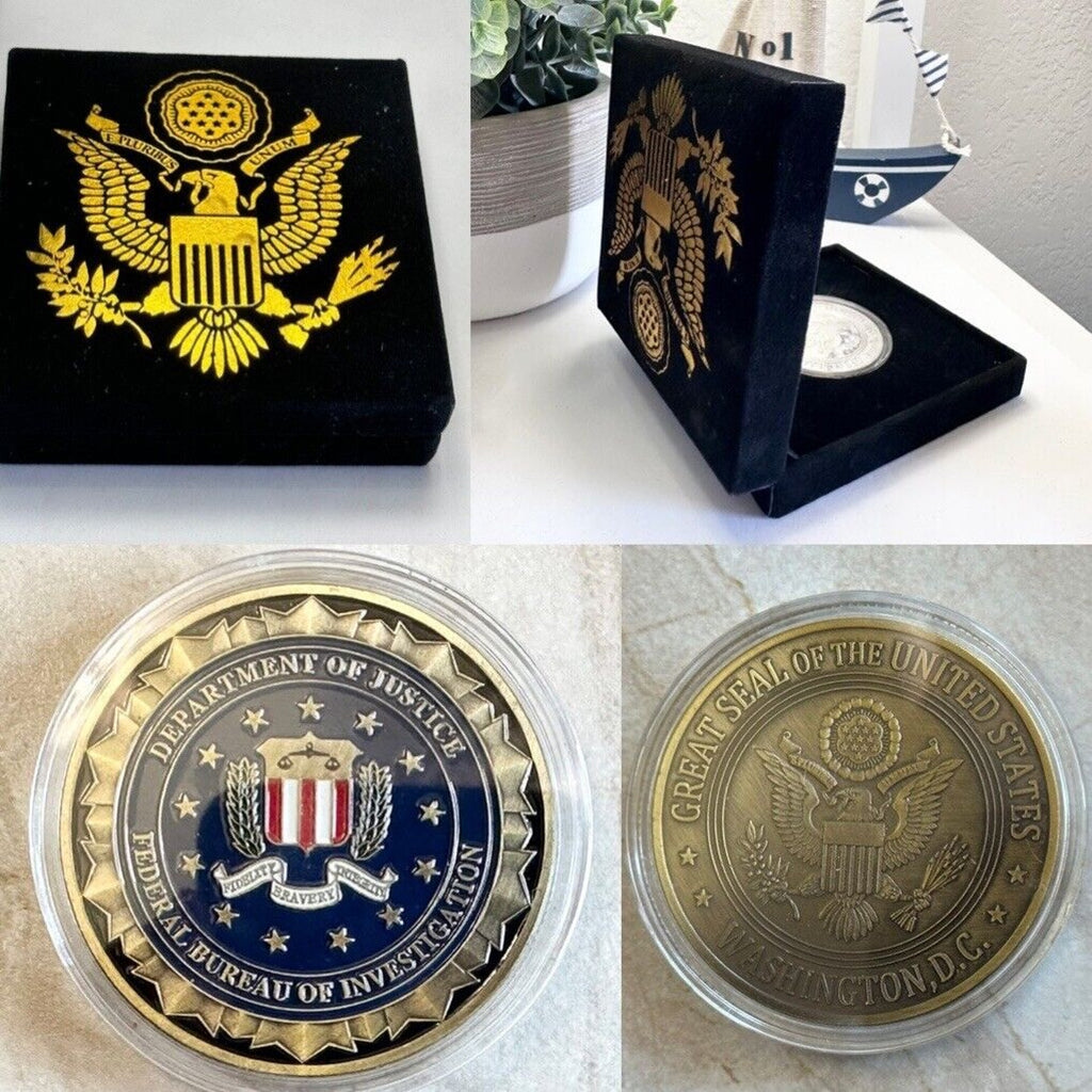 Federal Bureau of Investigation ( FBI ) Challenge Coin w/ velvet case