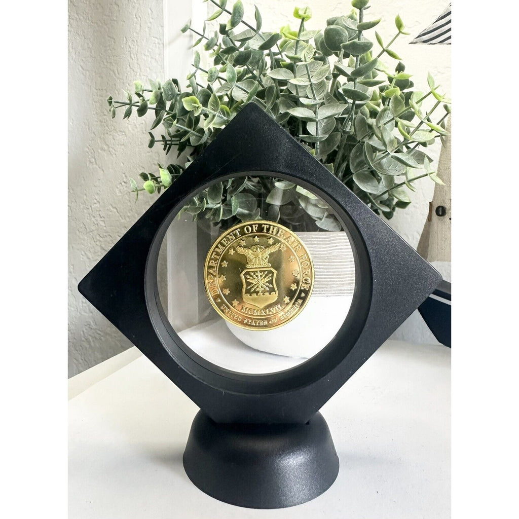 U S AIR FORCE Air Education & Training Command Challenge Coin With Display Case