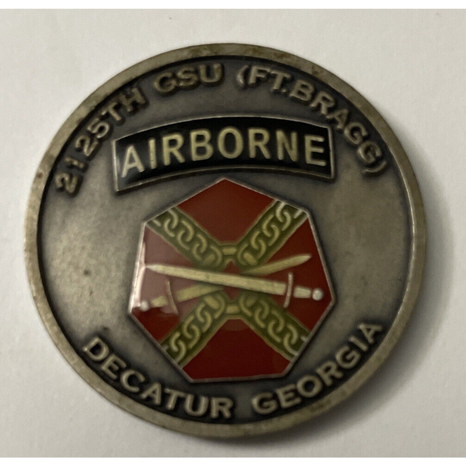 Rare US Army 2-125th GSU AIRBORNE (Ft. Bragg) Decatur Georgia Coin COL Presente