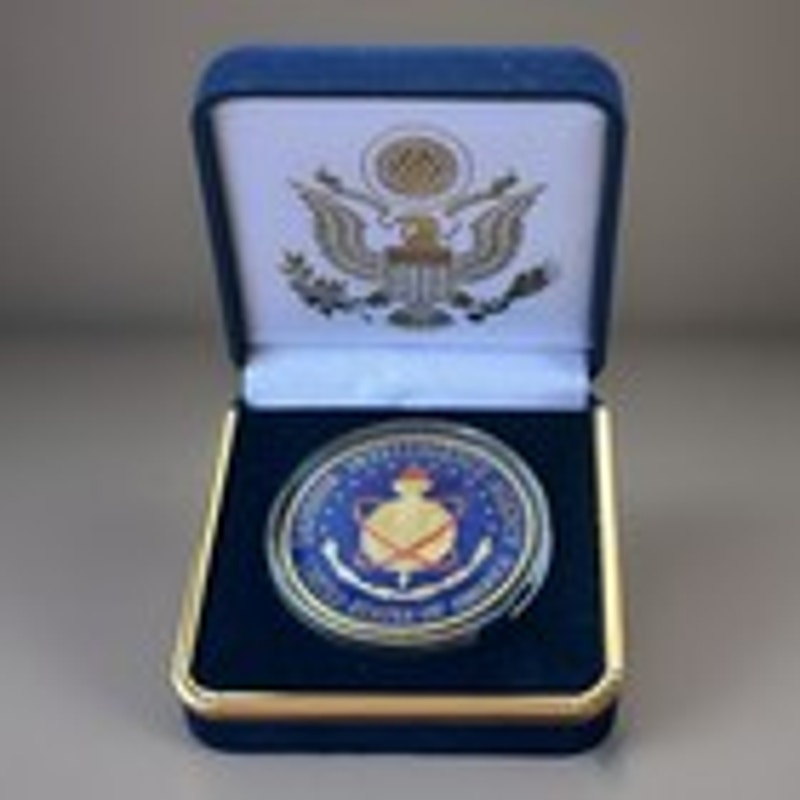 Department of Energy (DOE) Challenge Coin With Blue Velvet Case. Fast Shipping!