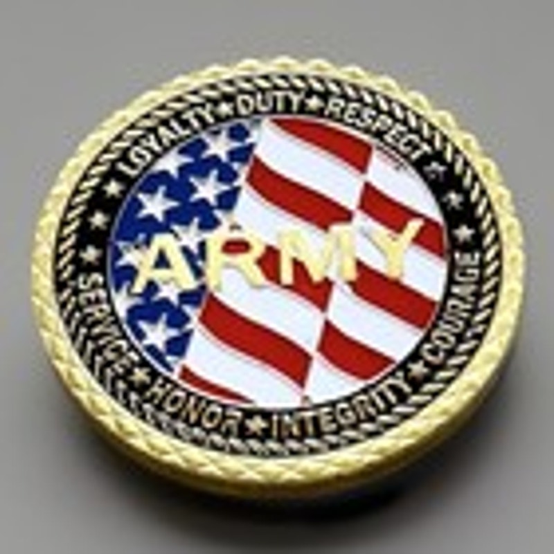 US Army Veteran Challenge Coin Gold. Come With Black Case Retirement Award
