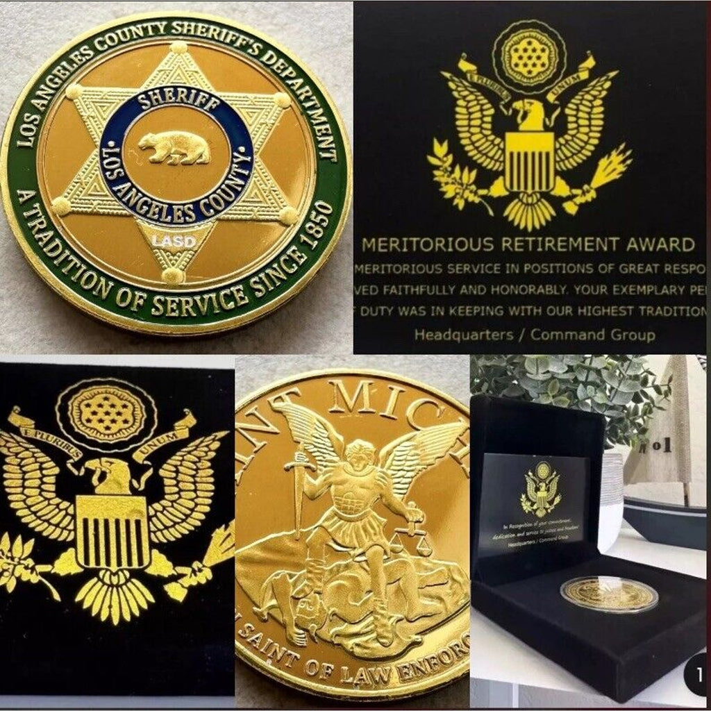 Los Angeles LA county sheriff LASD Police challenge coin Retirement Award