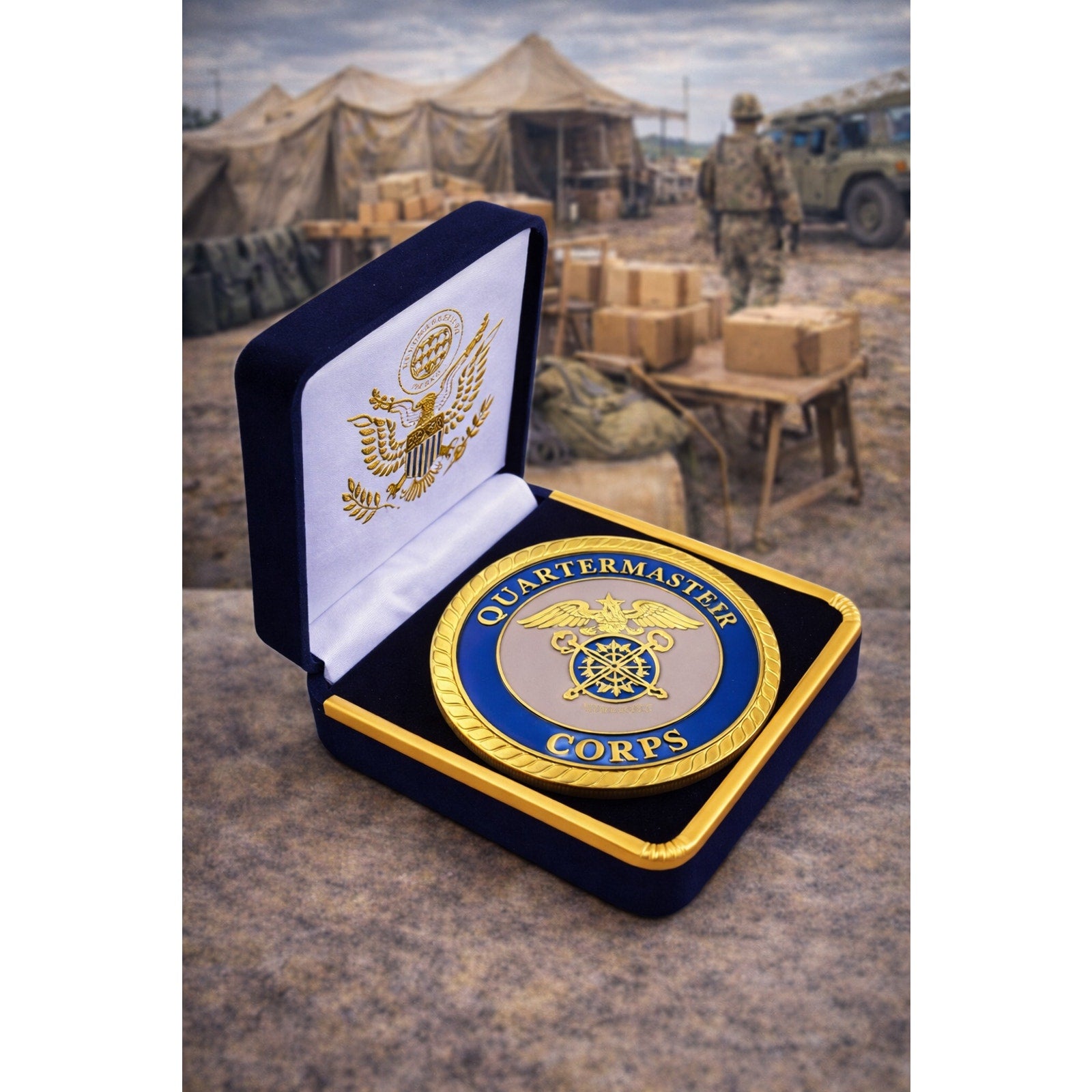 U.S. Army Quartermaster Corps Challenge Coin with Case ·FAST SHIPPING· ·NEW·