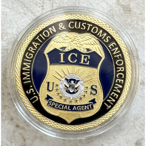 Challenge Coin ICE Special Agent With President Trump Case