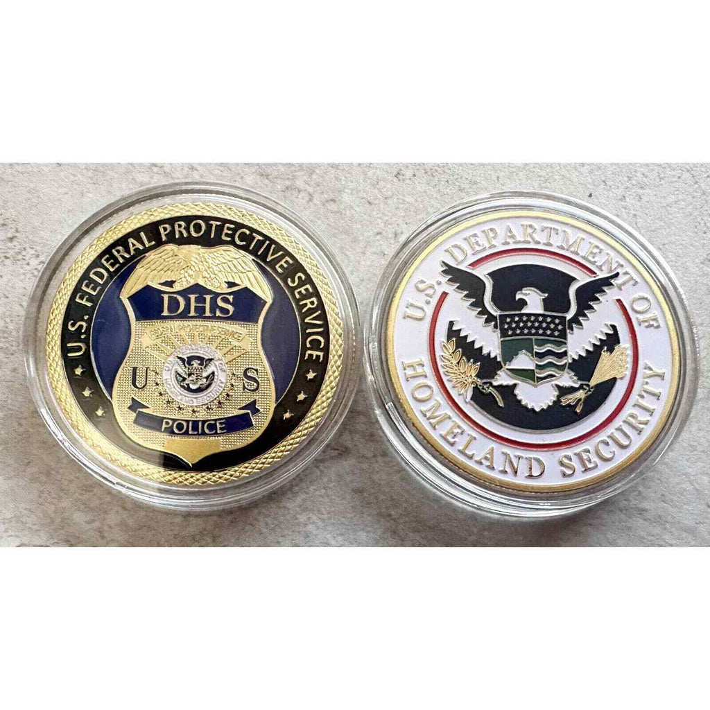 U S Federal Protective Service Police Dept of Home land Security Challenge Coin