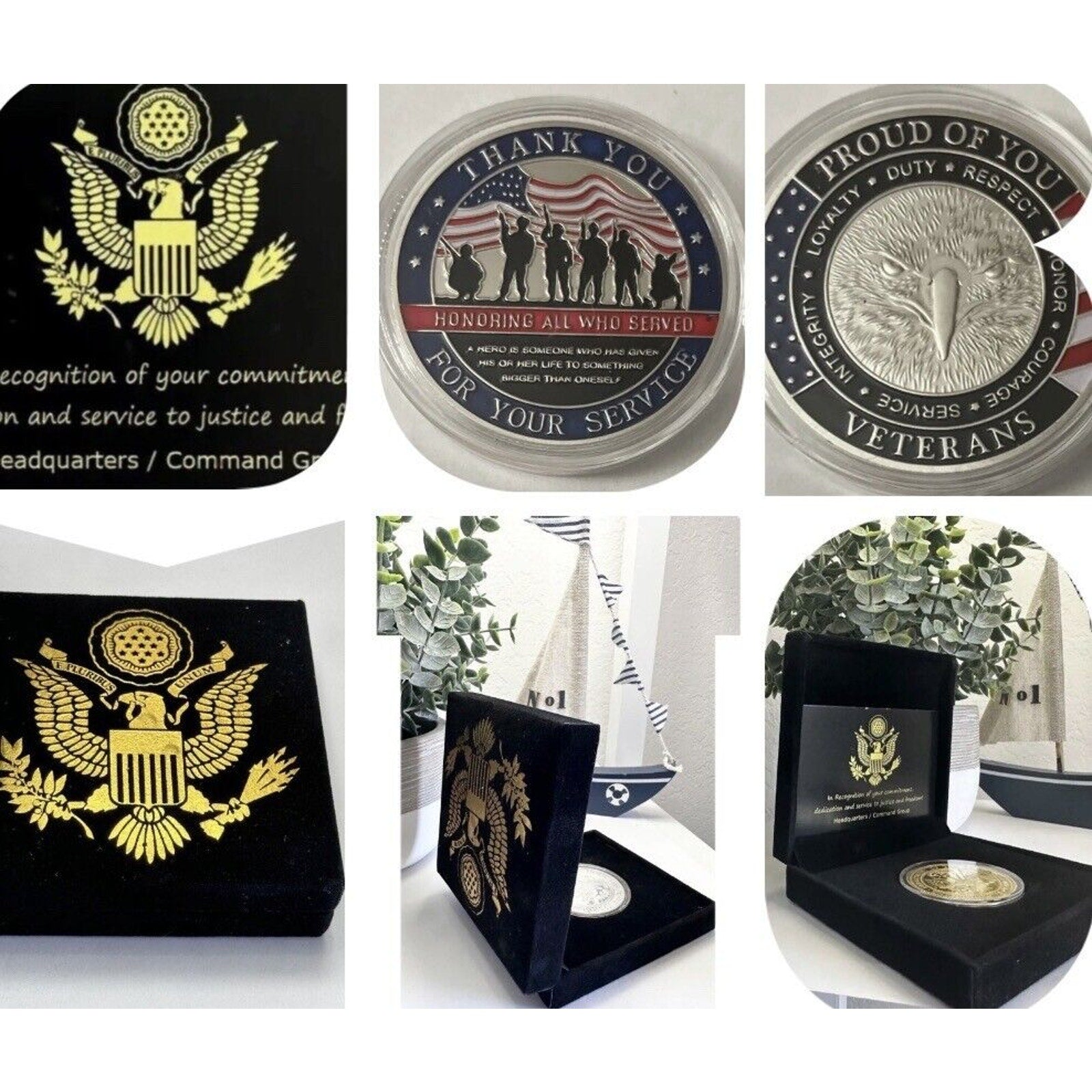 Thank You Warrior Veteran for Your Service Military Challenge Coin USA