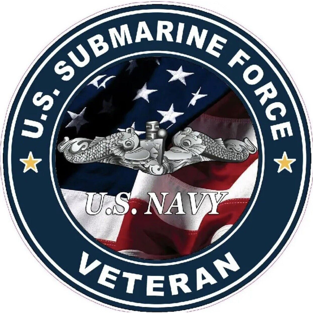 2 X Navy Submarine Service Dolphins Circle Car Truck Window Laptop Sticker USN