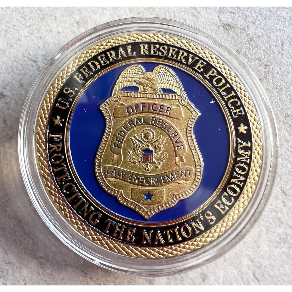 U S FEDERAL RESERVE POLICE Office Department Challenge Coin w/ Retirement Award